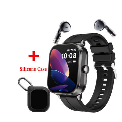 TWS ασύρματη D8Pro πίεση αίματος εξωτερικό Smart Watch Amoled οθόνη 2 σε 1